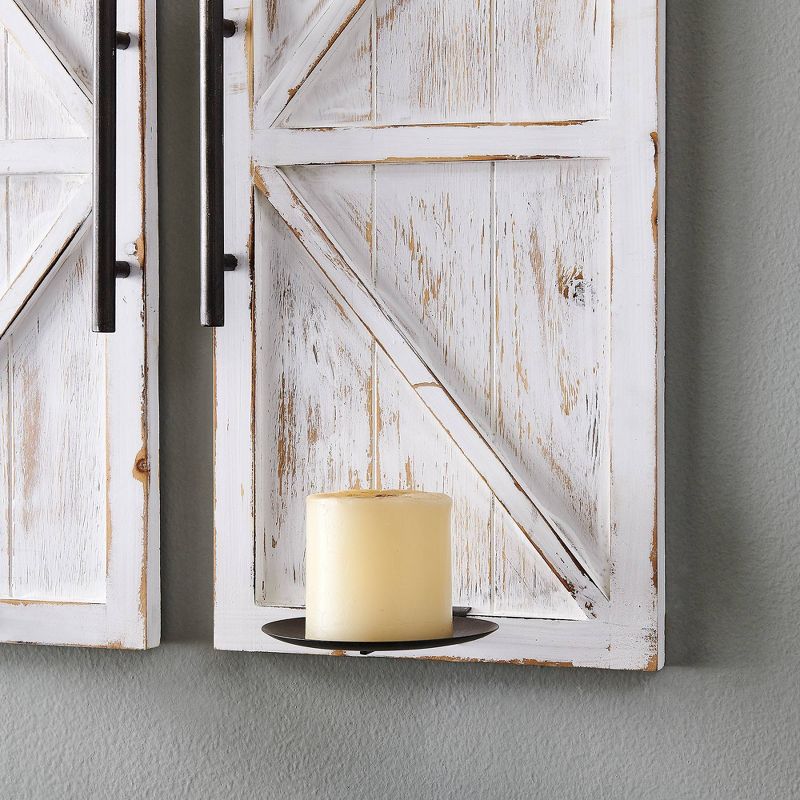 Set of 2 Eastman Farmhouse Barn Door Wall Sconce - FirsTime