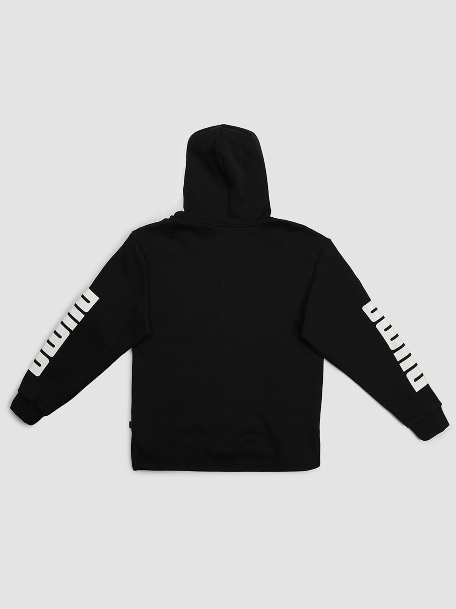 Puma Kids Rebel Black cotton Logo Print Hoodie