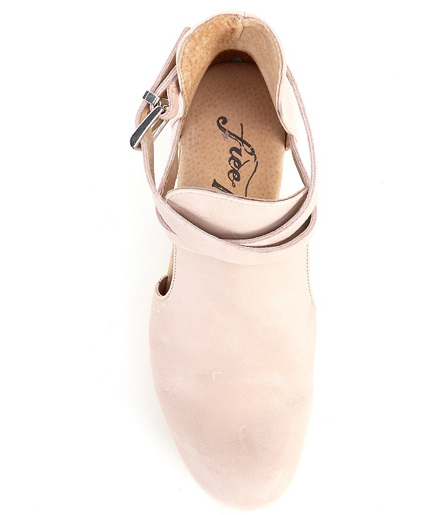 Free People Cedar Leather Buckle Wood Clogs