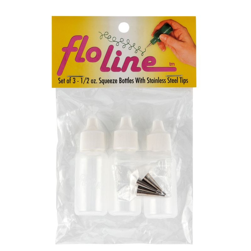 Creative Mark Precision Tip Applicator Bottle - Flo Line Squeeze Bottle with Stainless Steel Tips, for Artist Paint, Fluid Media, Ink, Watercolor,
