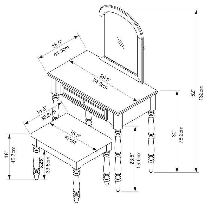 Salisbury Vanity w/Mirror White - Chique