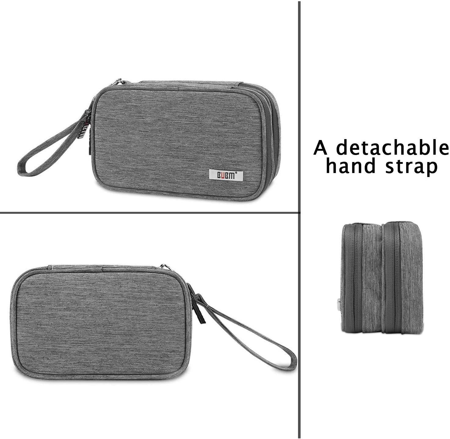 BUBM Double Compartment Storage Case Compatible with 3DS/3DS XL/New 2DS XL, Protective Carrying Bag, Portable Travel Organizer Case Compatible with 3DS/3DS XL/New 2DS XL and Accessories,Gray