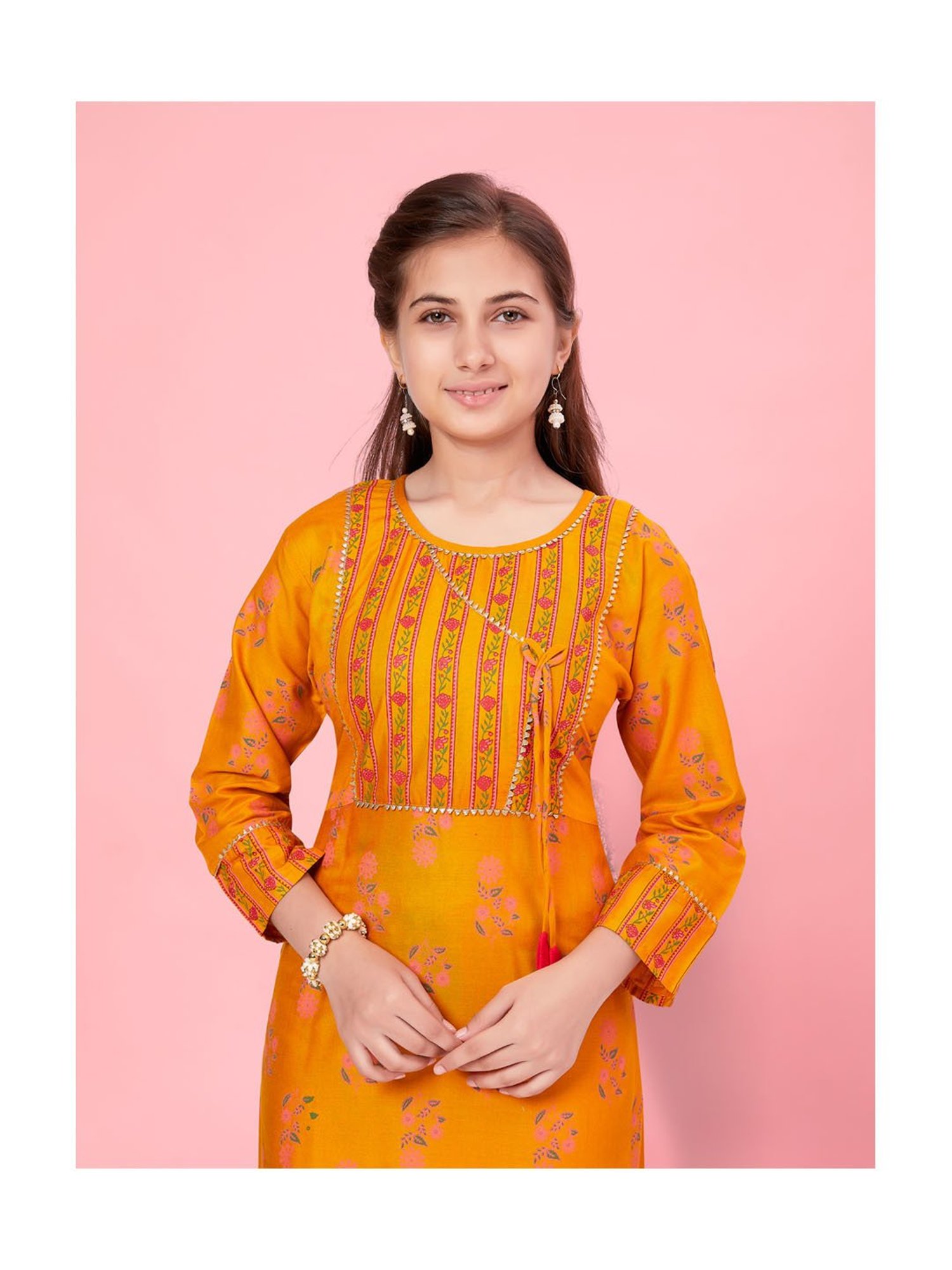 Peppermint Kids Navy Regular Fit Kurta Set