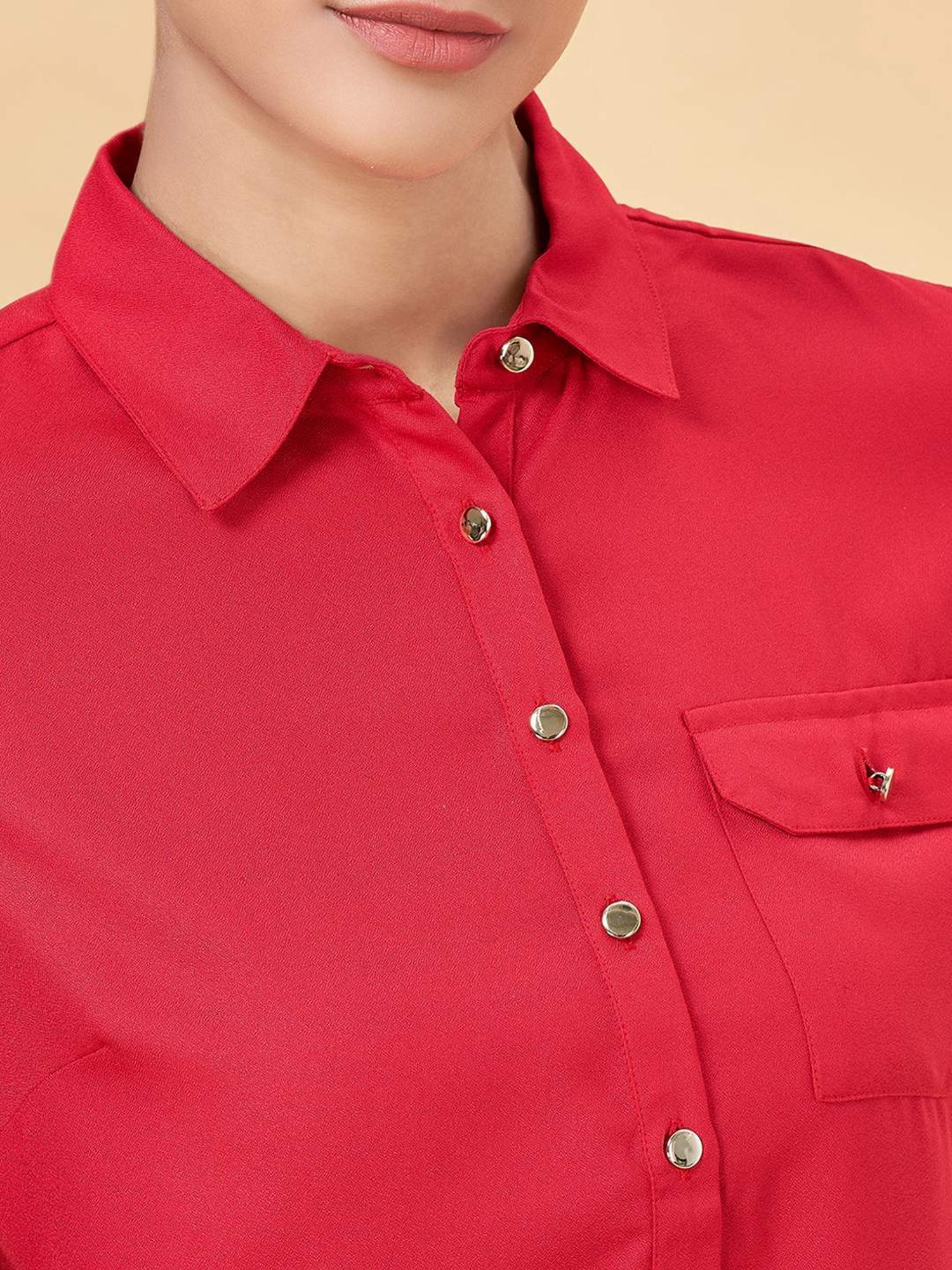 Annabelle by Pantaloons Red Regular Fit Top