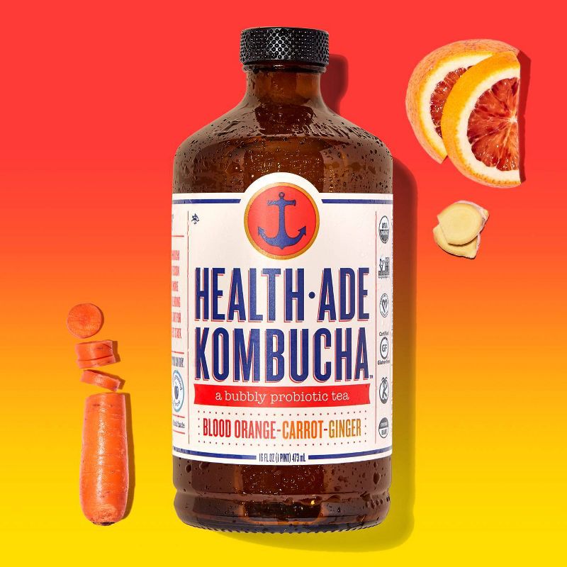 Health-Ade Organic Vegan Blood Orange Carrot Ginger Kombucha - 16 fl oz