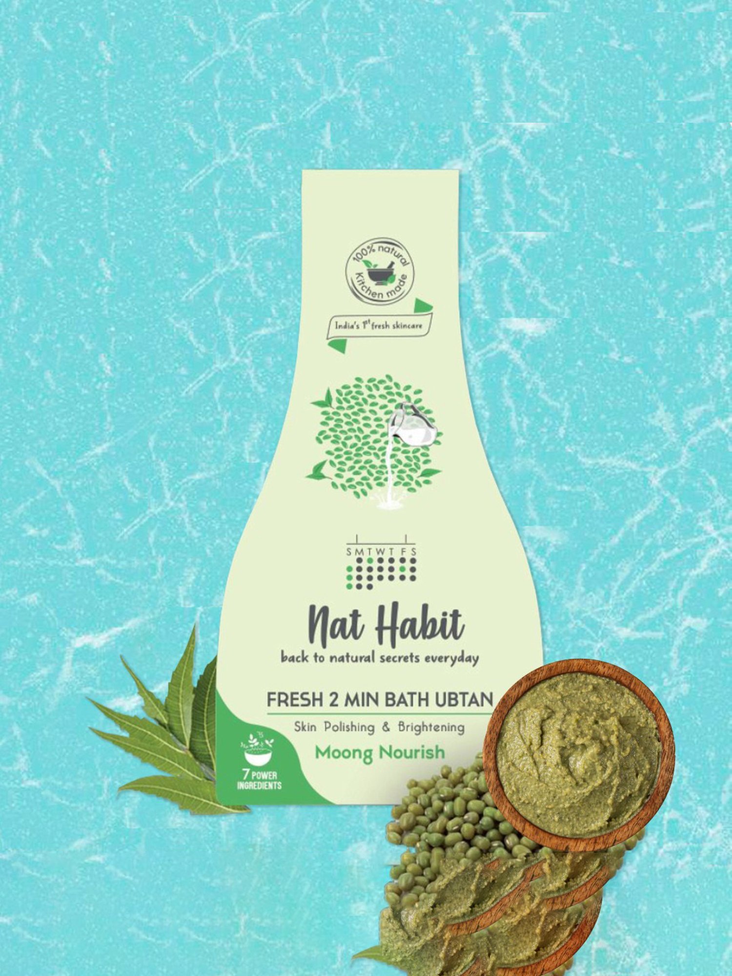 Nat Habit Fresh Moong Nourish Fresh 2 Min Bath Ubtan - Pack of 2