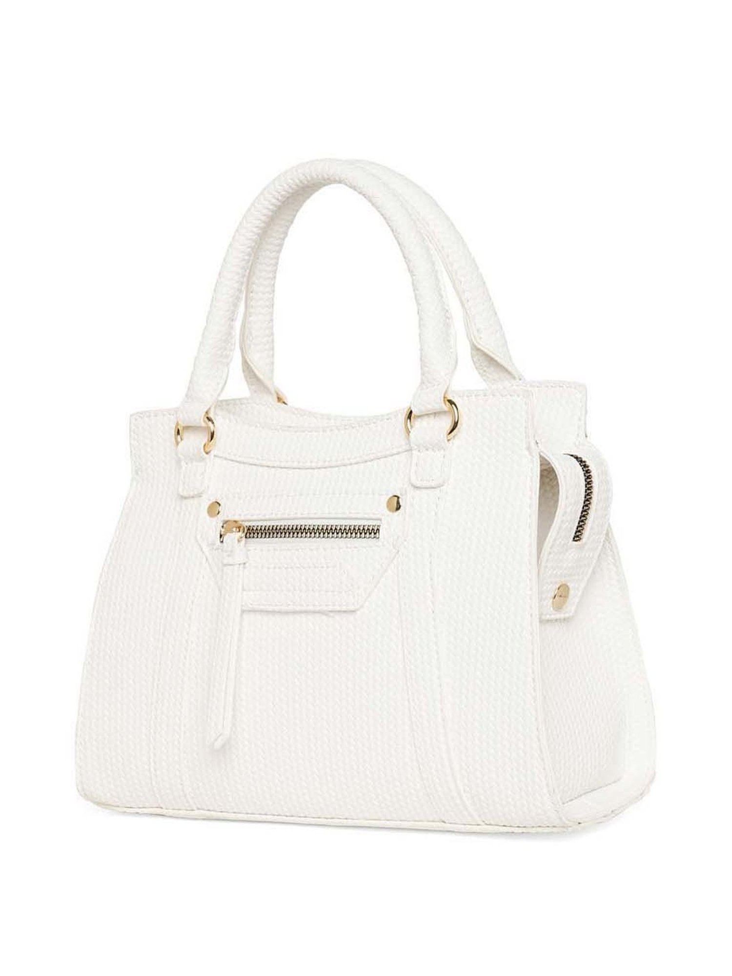 Call It Spring White Textured Medium Handbag
