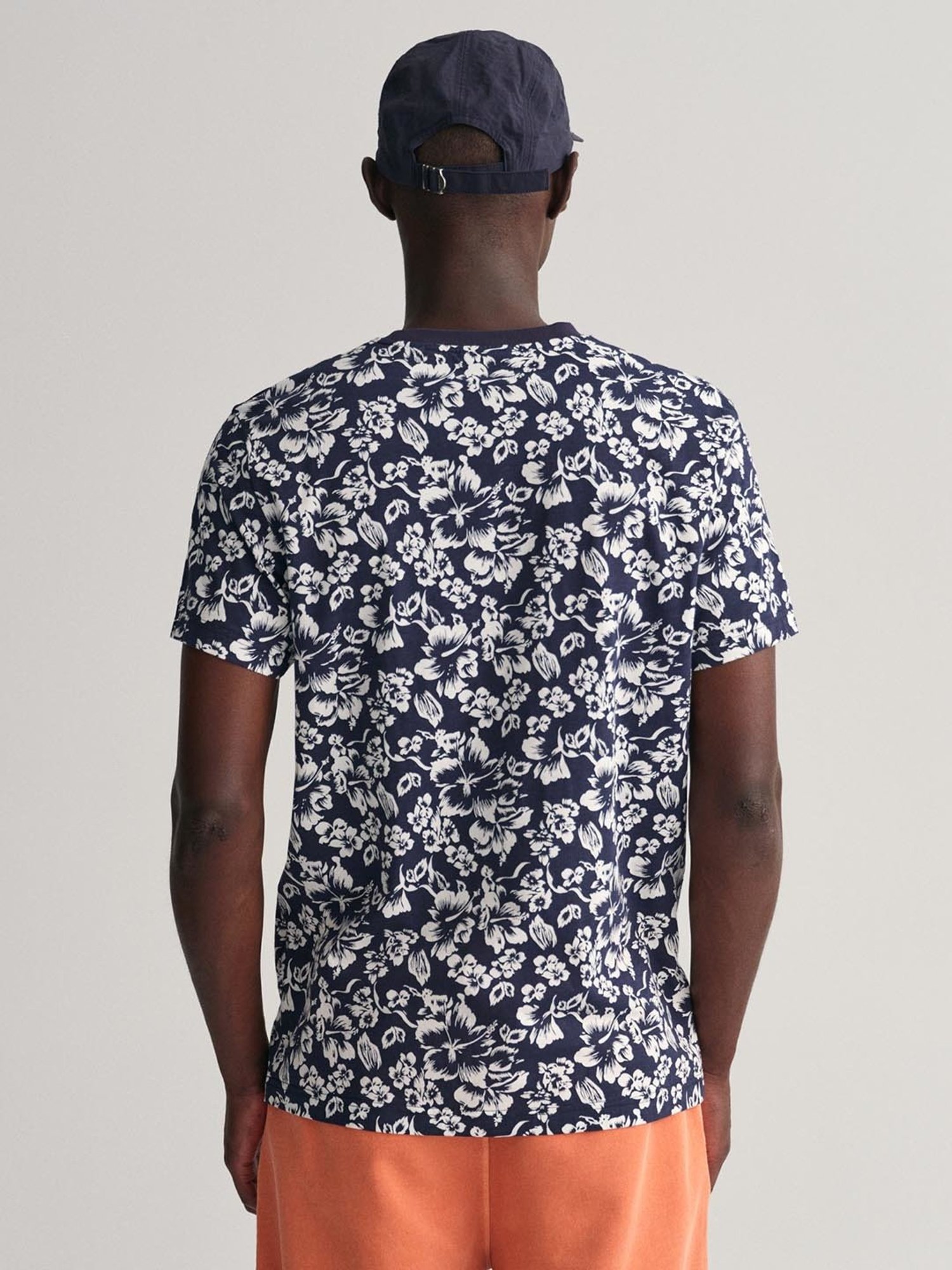 GANT Blue Cotton Regular Fit Printed T-Shirt