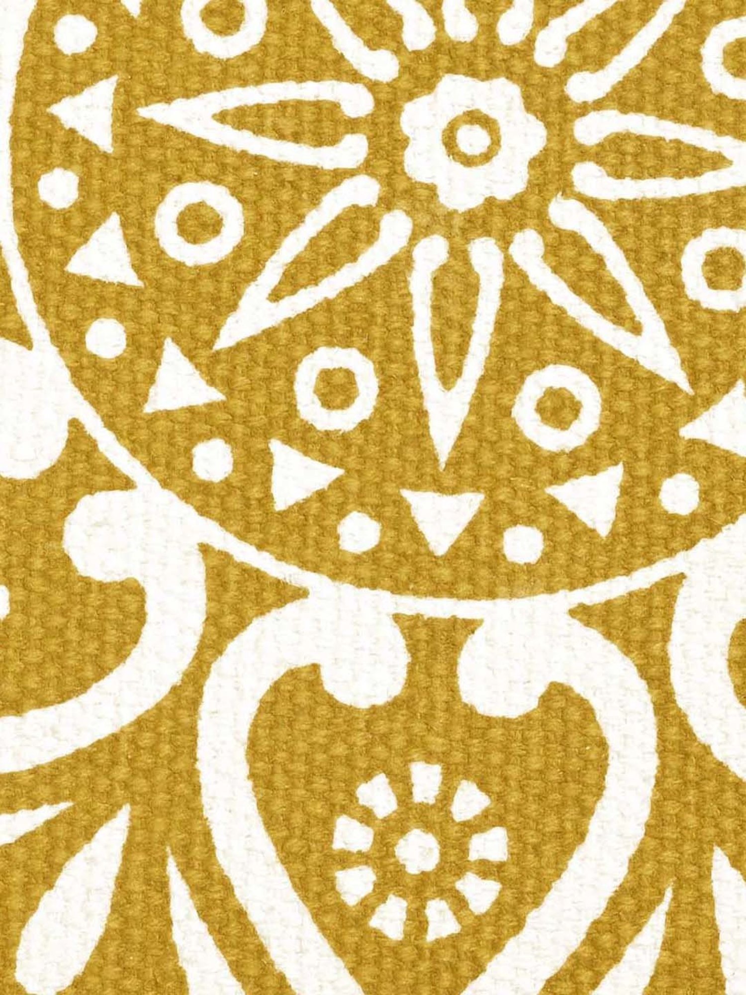 Saral Home Yellow Cotton Crochet Antiskid Printed Table Mat - Set of 2