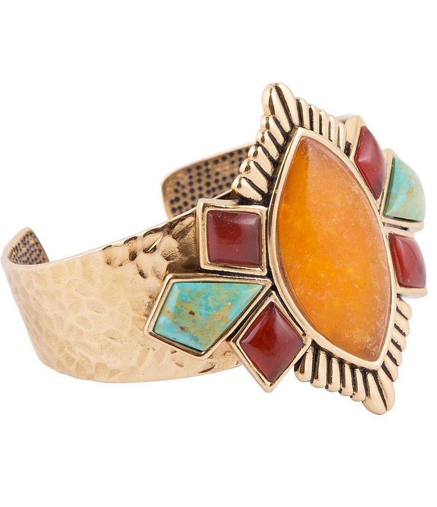 Barse Bronze and Multi Stone Statement Cuff