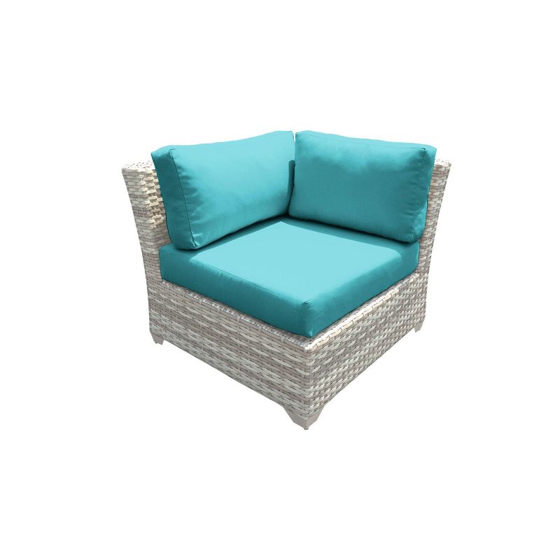 Fairmont 8pc Patio Sectional Seating Set with Cushions - Azure - TK Classics