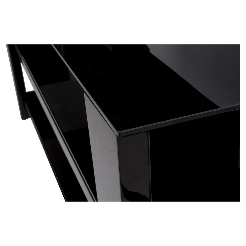 55" TV Stand with Glass Shelves - Black