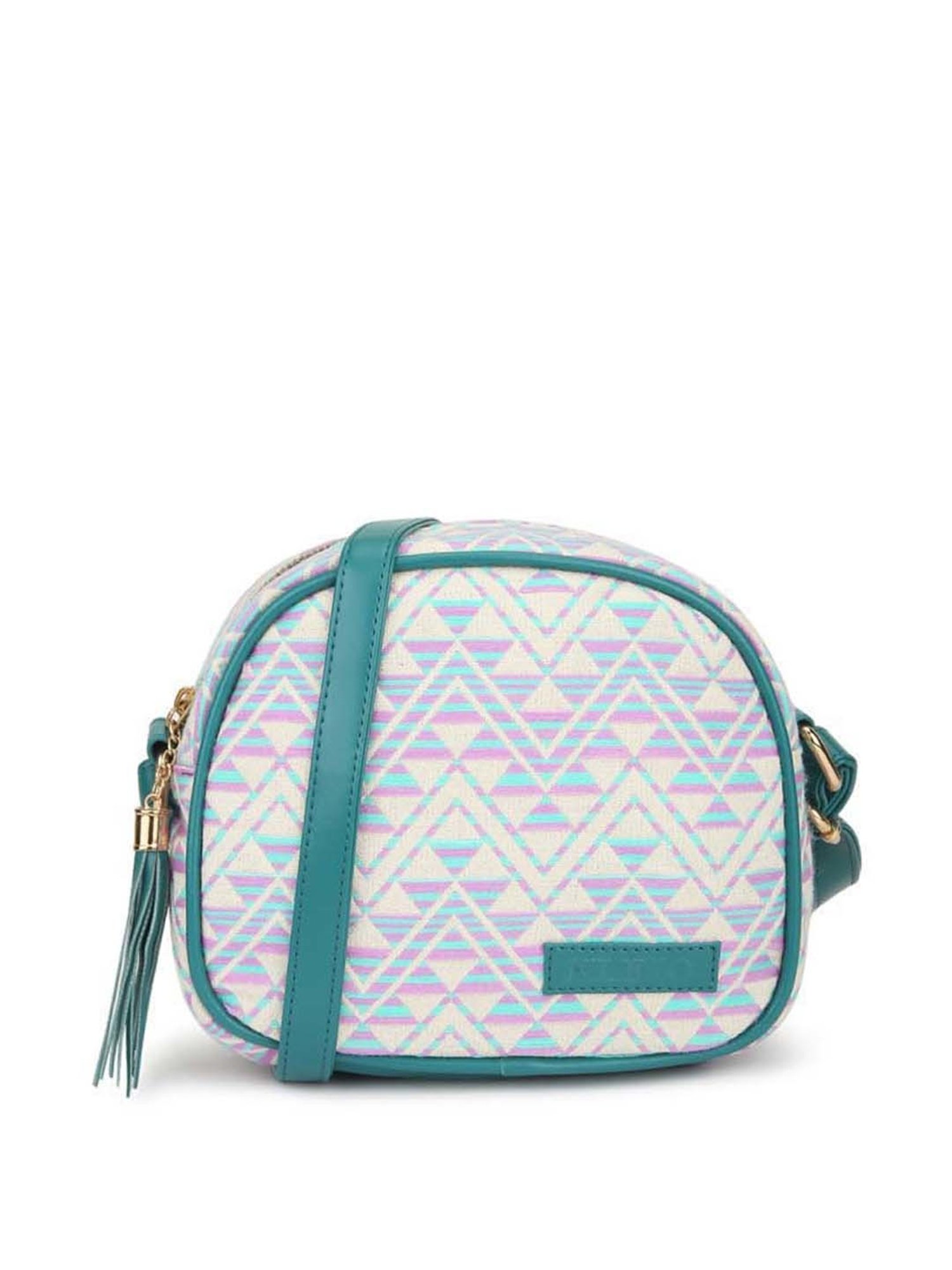 KLEIO Green Textured Small Sling Handbag