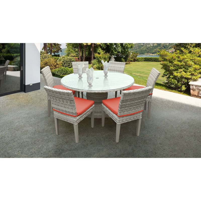 Fairmont 7pc Patio Dining Set - Tangerine - TK Classics