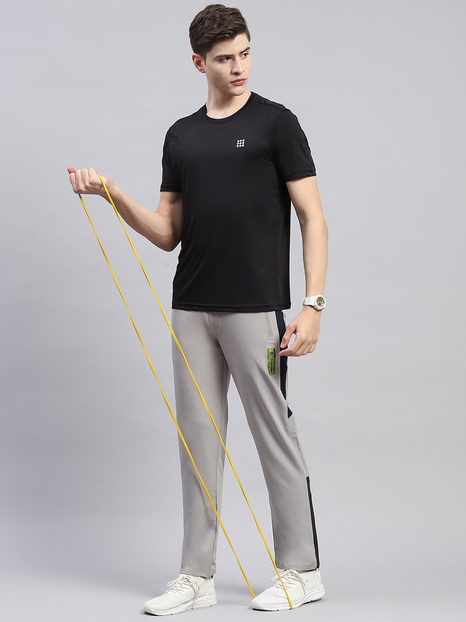 Rock.it Black Regular Fit Printed Sports T-Shirt