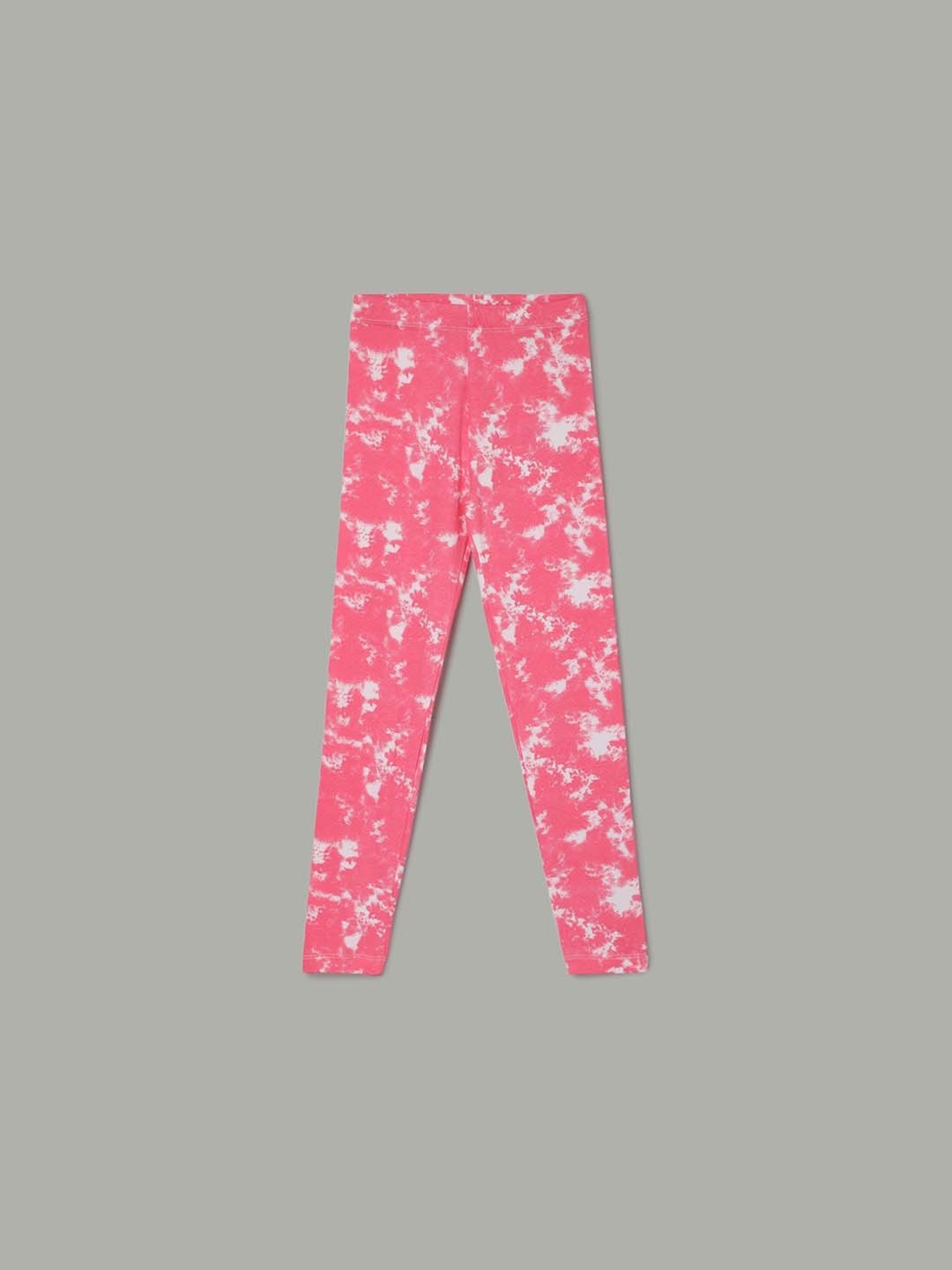 Fame Forever by Lifestyle Girls Pink & White Printed Leggings