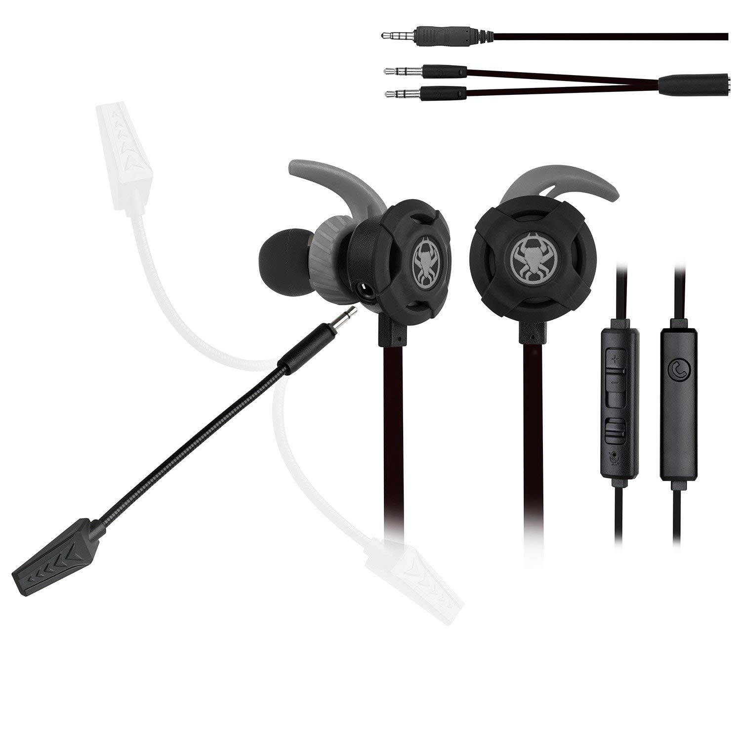 3.5 MM Gaming Headphone Wired Gaming Earphone Noise Cancelling Stereo Bass E-Sport Earphone with Adjustable Mic for PS4, Xbox One, Laptop, Cellphone, PC