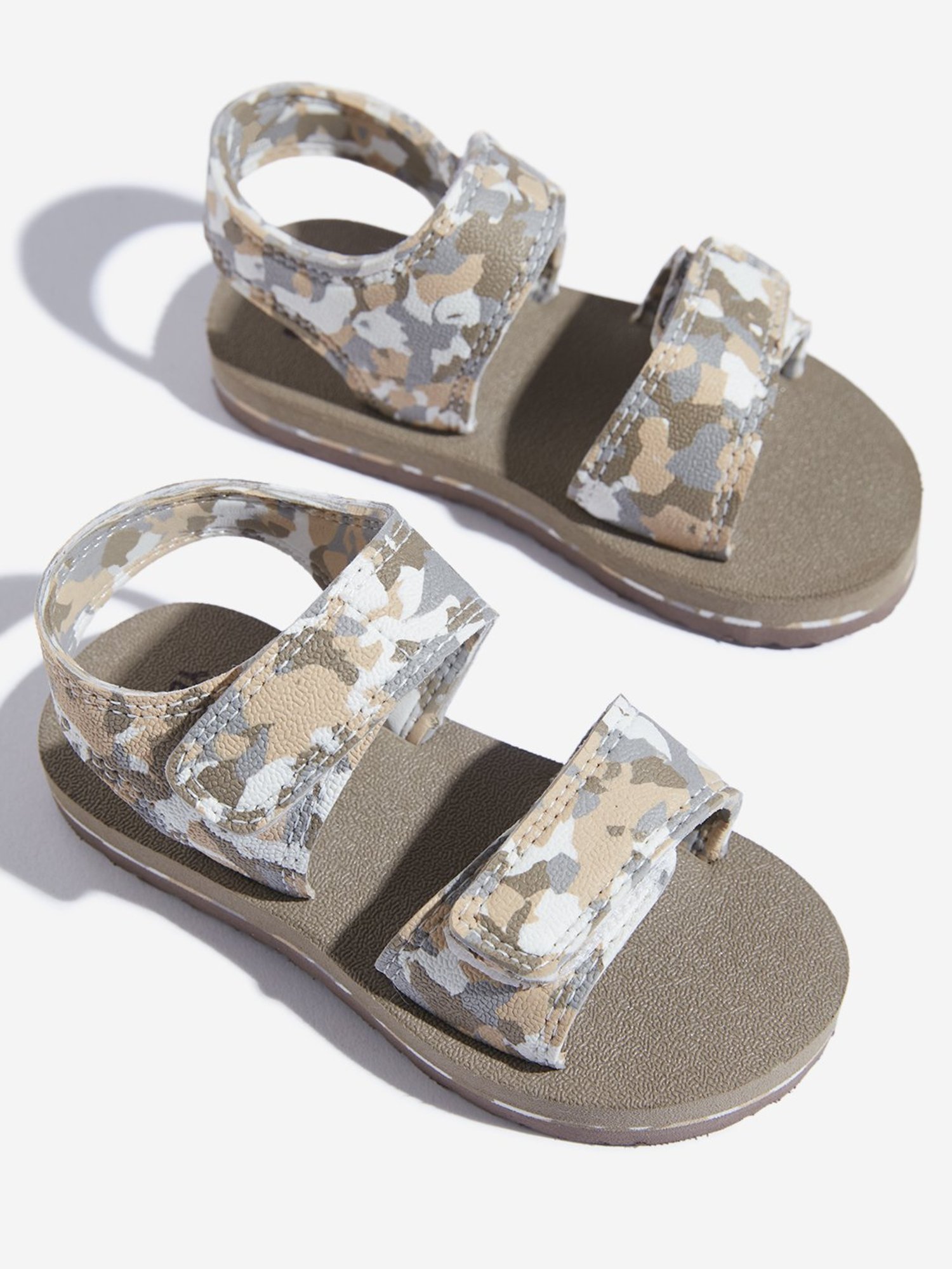 Yellow by Westside Taupe Camouflage Design Sandals