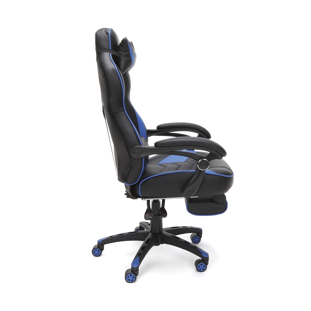 RESPAWN 110 Racing Style Gaming Chair, Reclining Ergonomic Leather Chair with Footrest, in White (RSP-110-WHT)