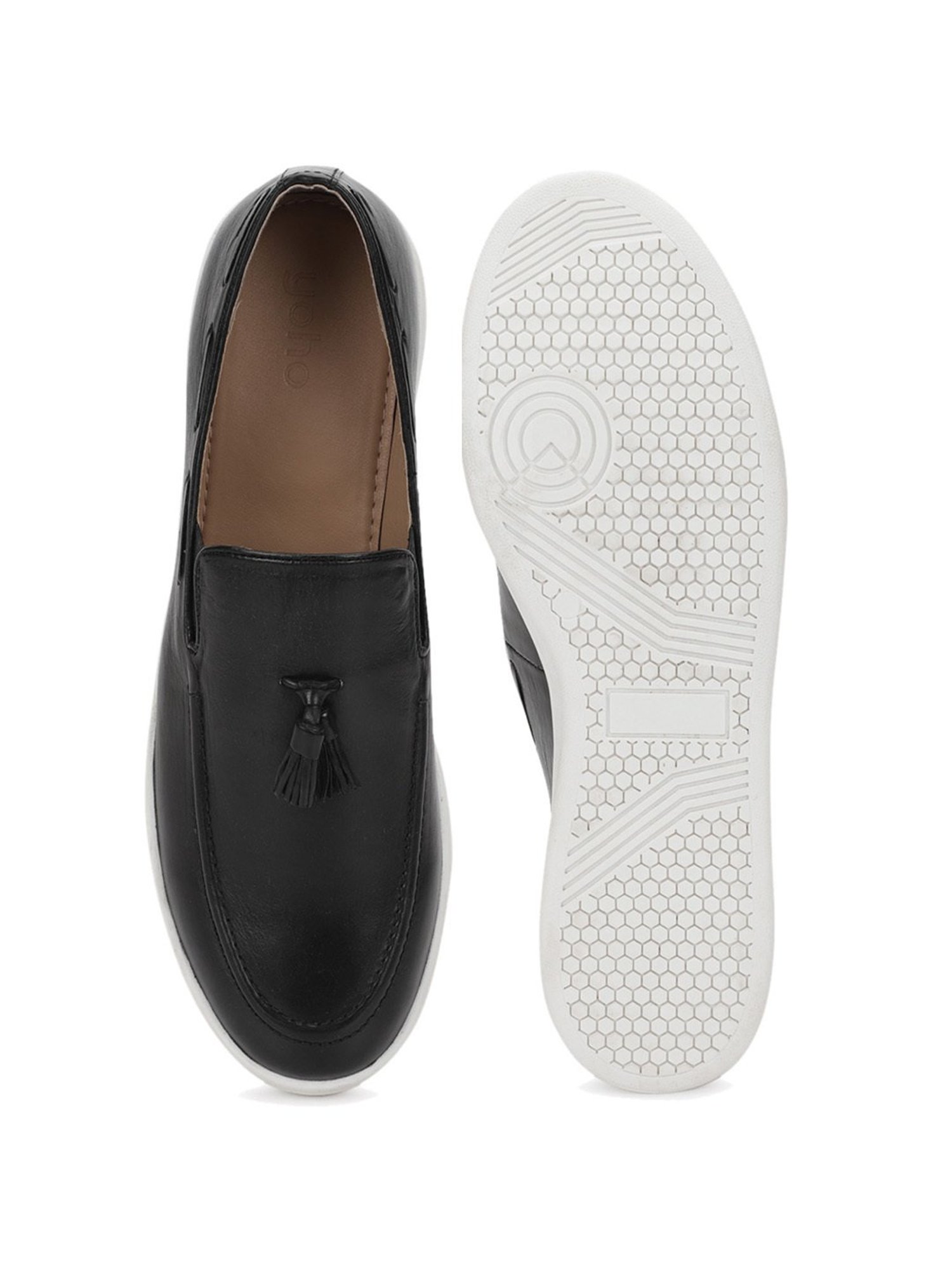 Yoho Men's OAK Classic Black Boat Shoes