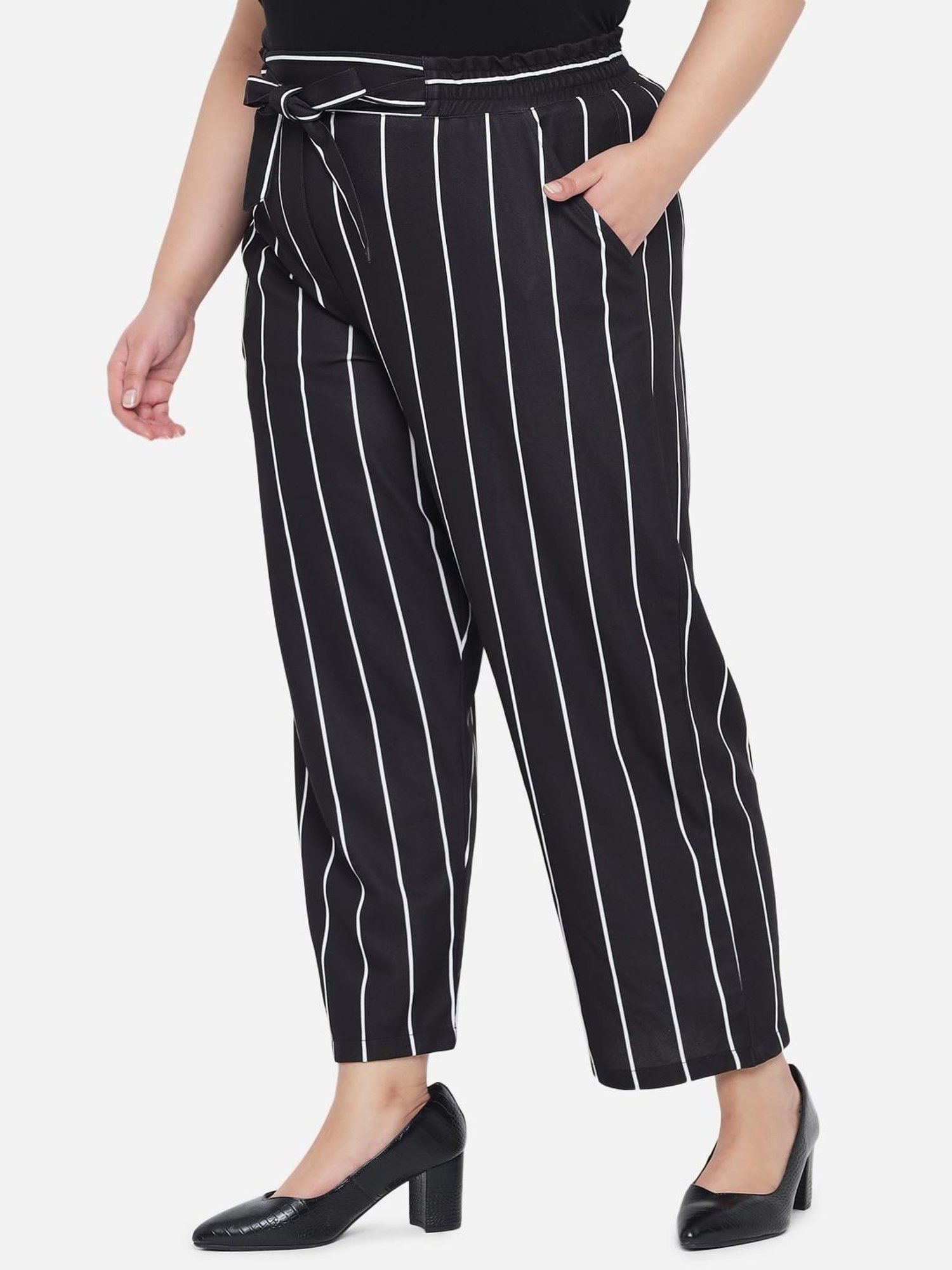 Amydus Black Striped Trousers