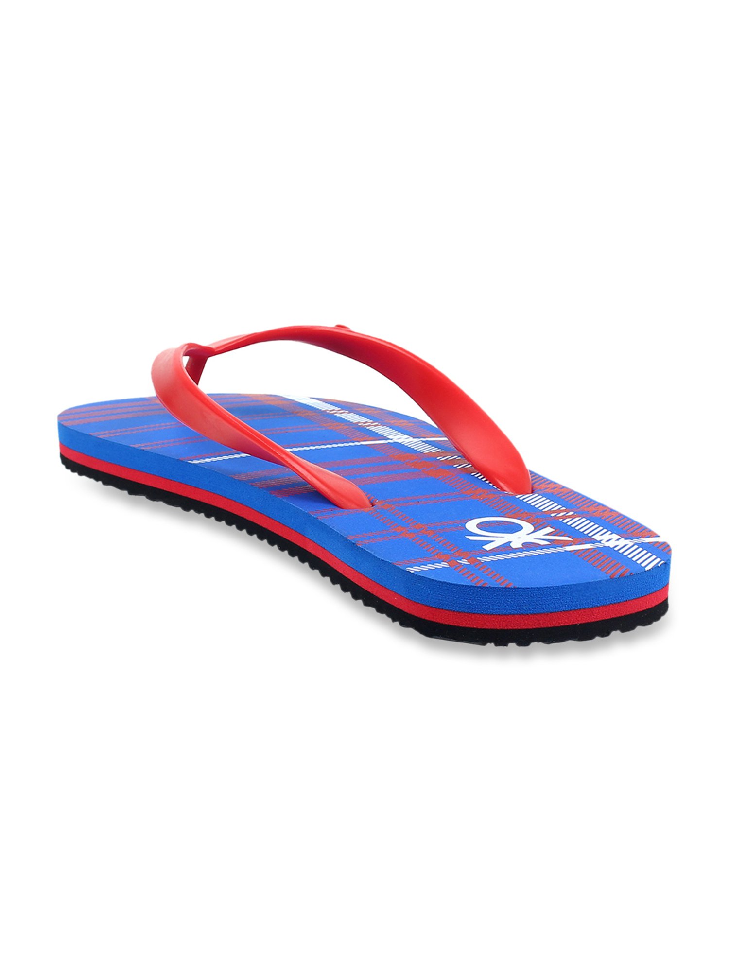 United Colors of Benetton Men's Royal Blue & Red Flip Flops