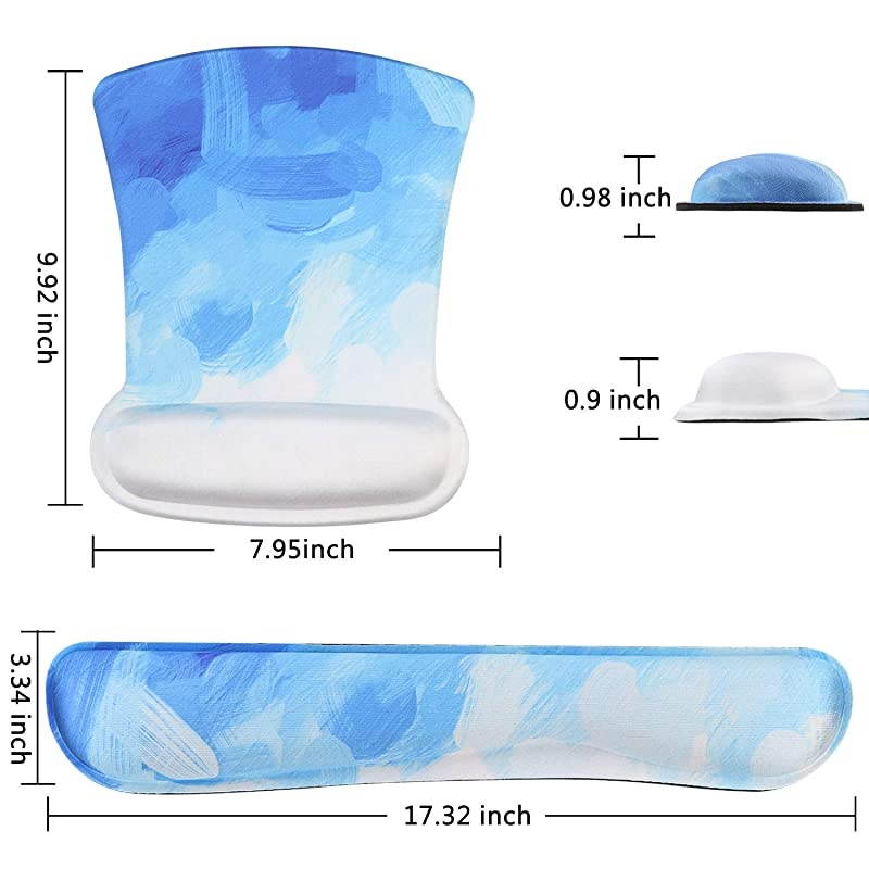 Ergonomic Mouse Pad with Wrist Support Gel and Keyboard Wrist Rest Pad, Mouse Wrist Cushion Support for Office, Computer, Laptop, Mac, Comfortable,and Pain Relief, Black Brain