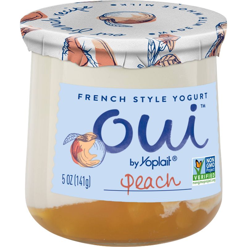 Oui by Yoplait Peach Flavored French Style Yogurt - 5oz