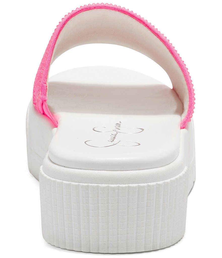 Jessica Simpson Ezira Athleisure Rhinestone Flatform Slides