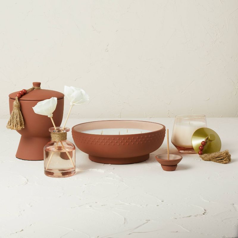 10oz Glass Jar Metal Lid Pink Wooded Rose Candle - Opalhouse™ designed with Jungalow™