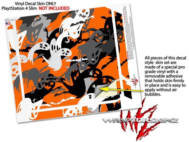 Halloween Ghosts Skin fits Sony PS4 Slim Gaming Console
