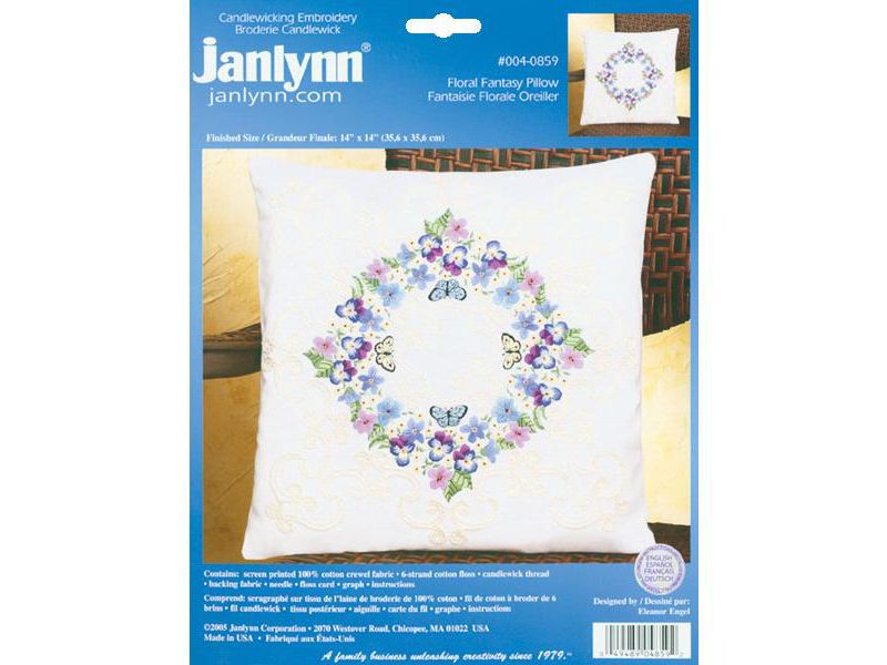 Janlynn Candlewicking Embroidery Kit 14"X14"-Floral Fantasy-Stitched In Thread