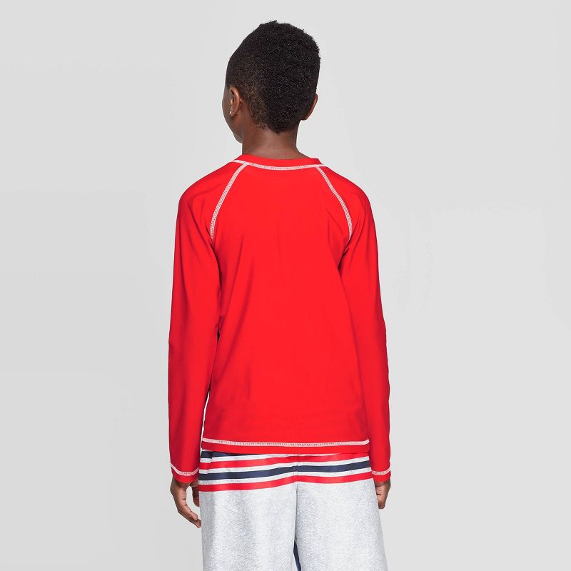 Boys' Spider-Man Long Sleeve Rash Guard Swim Shirt - Red M