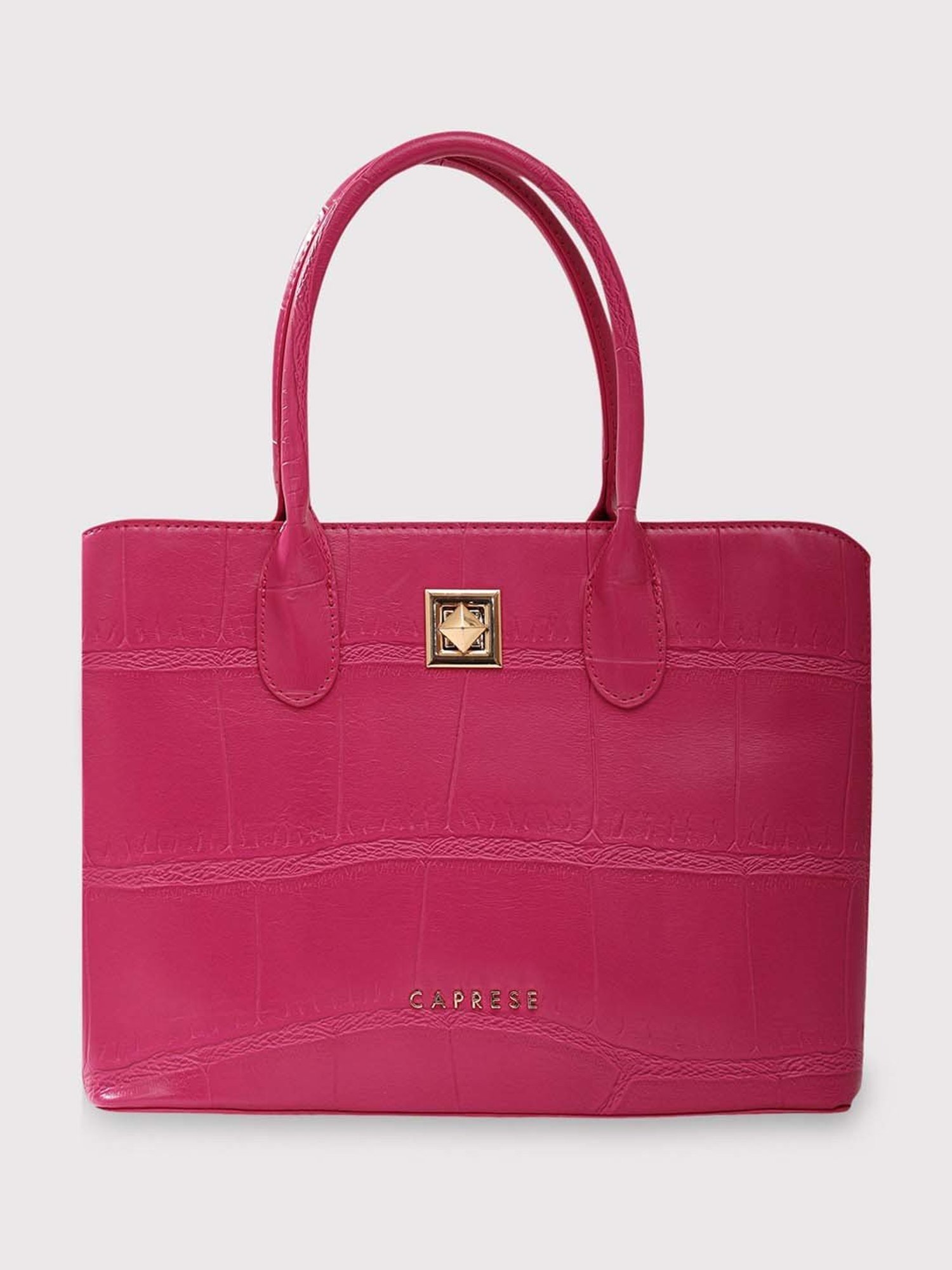 Caprese Mink Satchel Small Fuchsia Women Shoulder Handbag | The Kiara Collection