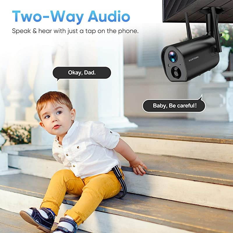 Wireless Outdoor Security Camera,  Rechargeable Battery Powered Home Security Camera, 1080P WiFi IP Camera with PIR Motion Detection,Night Vision,2-Way Audio and Waterproof,Cloud/SD Storage