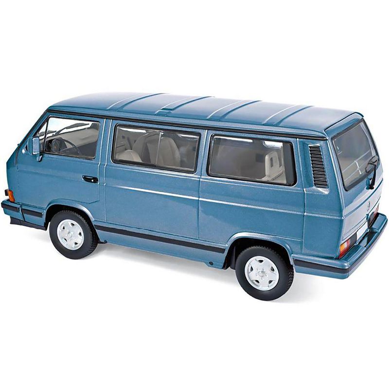 1990 Volkswagen Multivan Bus Light Blue Metallic 1/18 Diecast Model Car by Norev