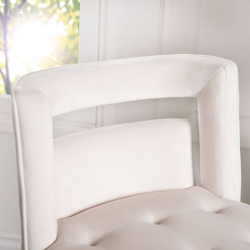Jolene Velvet Barstool Ivory - Abbyson Living
