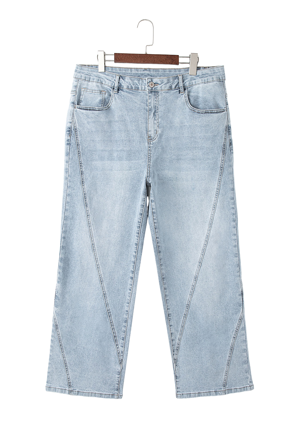 Real Teal Plus Size Drawstring Wide Leg Jeans