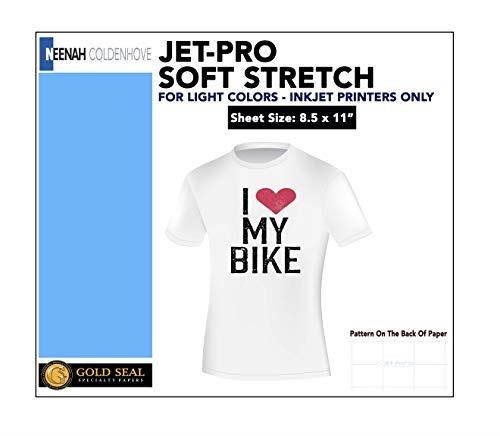 neenah jetpro sofstretch heat transfer papers, 8.5" x 11", 10 sheet pack
