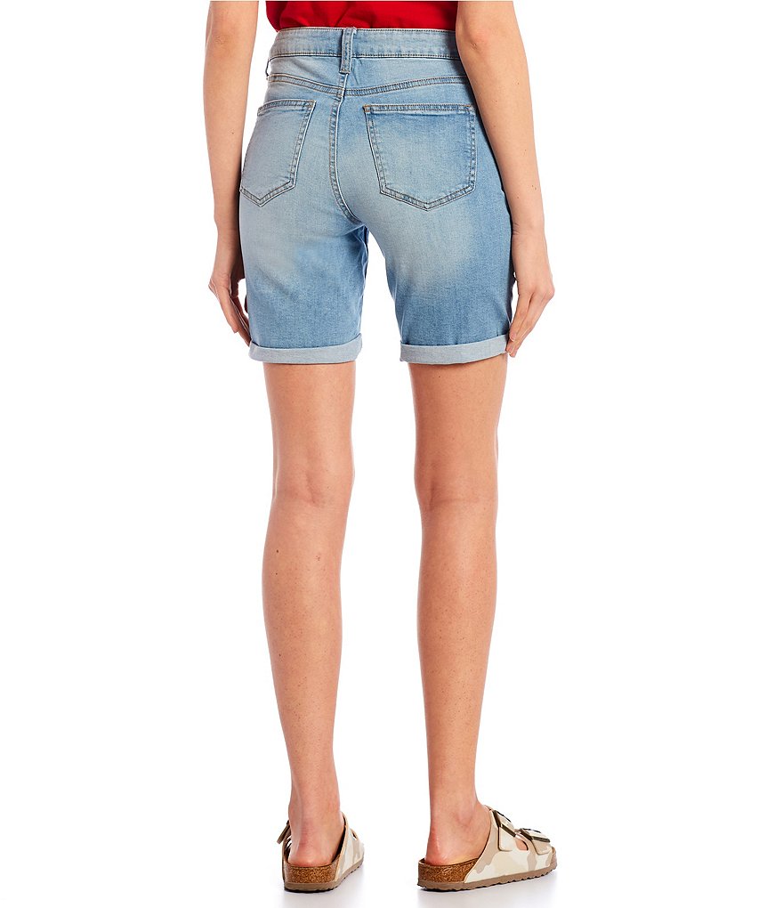 Celebrity Pink Mid-Rise Rolled Cuff Bermuda Shorts