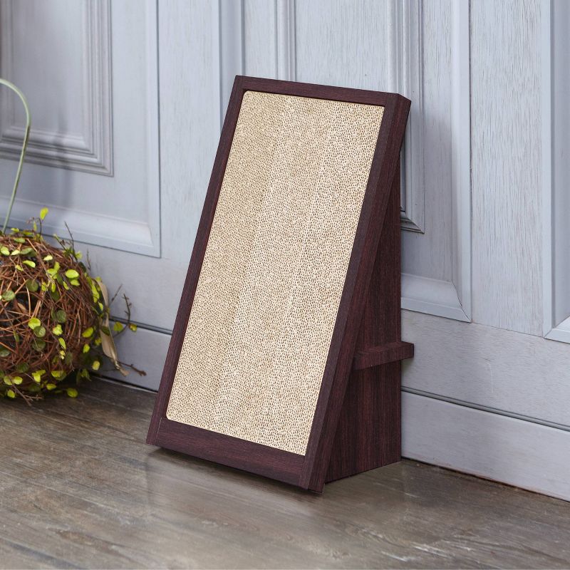 Way Basics Eco Incline Cat Scratcher - Espresso Brown