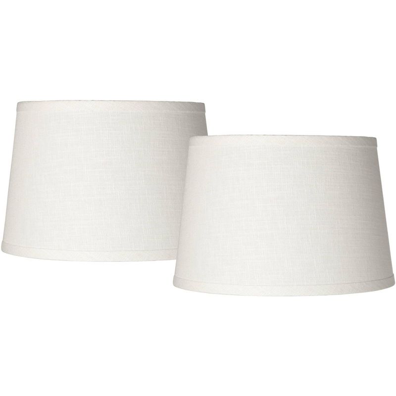 Brentwood White Drum Lamp Shades Set of 2 Modern Hardback 10x12x8 - Spider