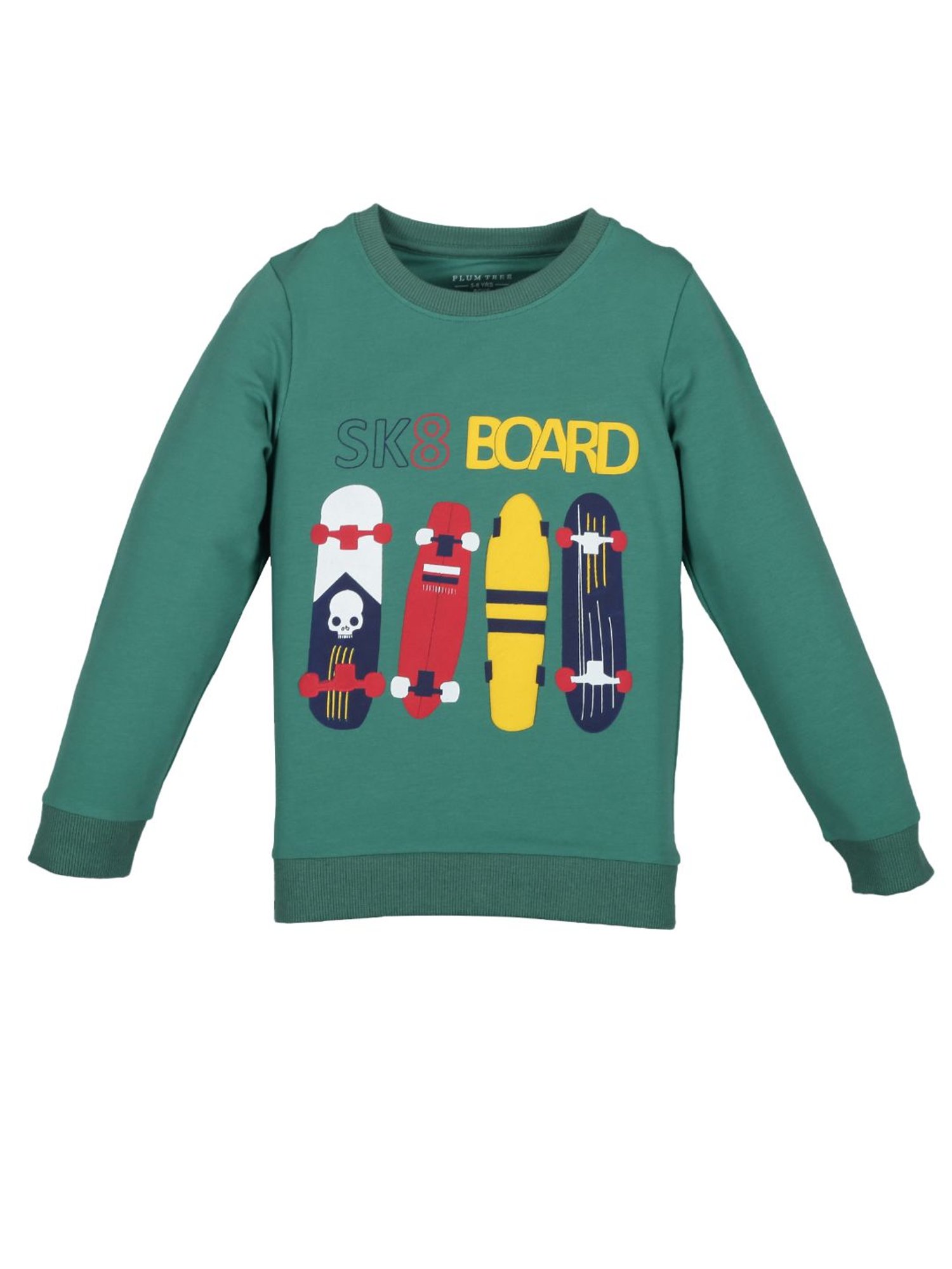 Plum Tree Kids Green Printed  Sweatshirt