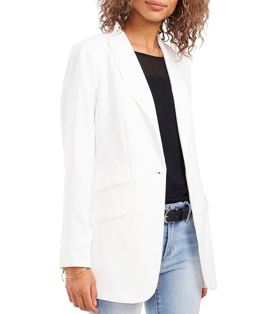 Vince Camuto Petite Size Luxe CDC Long Sleeve Open Lapel Neck Lined One Button Blazer
