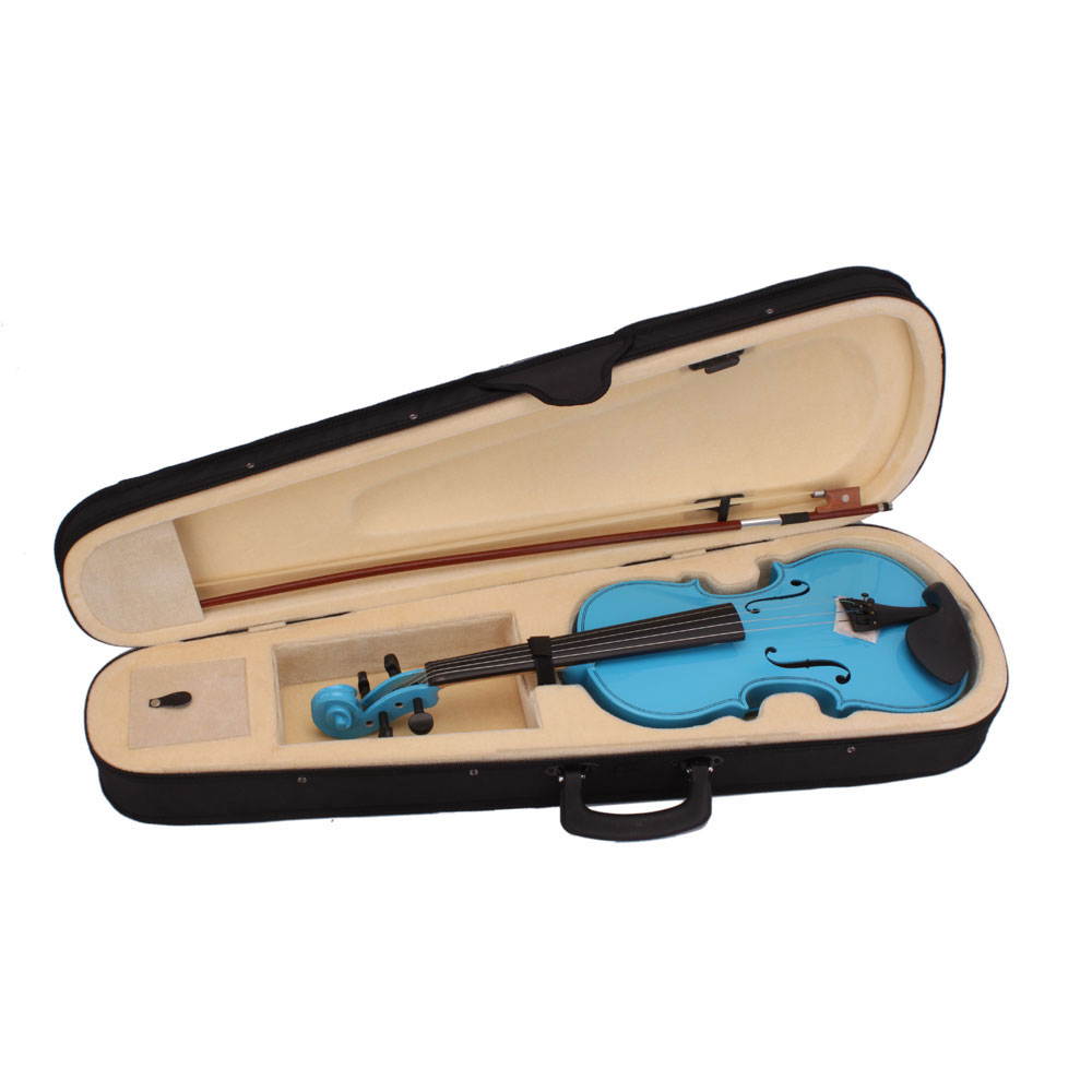 Basswood Sky Blue 4/4 Size 4Strings Acoustic Violin Case +Bow +Bridge +Rosin