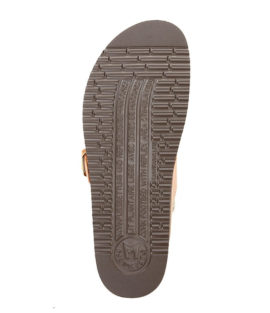 Mephisto Helen Buckle Detail Textured Leather Casual Sandals