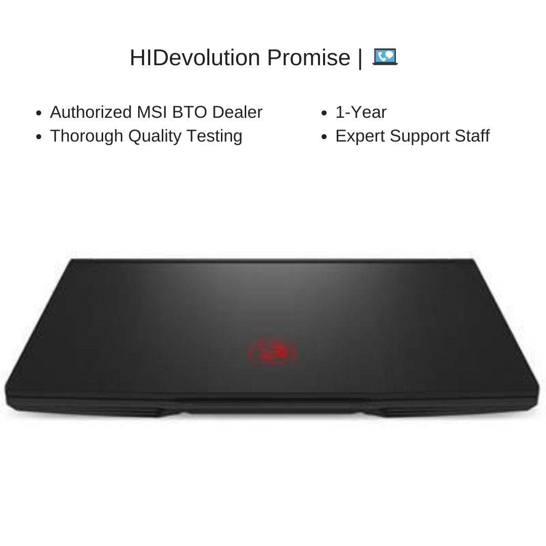 HIDevolution MSI GF65 Thin 9SEXR 15.6" FHD 144Hz, 2.4 GHz i5-9300H, RTX 2060, 32 GB 3200MHz RAM, 16 TB PCIe SSD, Authorized Performance Upgrades & Warranty