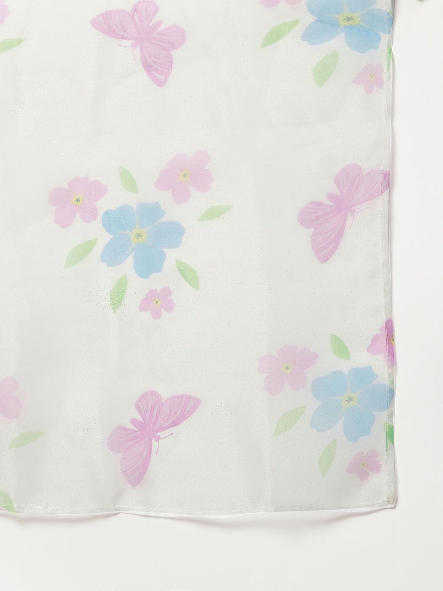 Inweave White Floral Print Dupatta