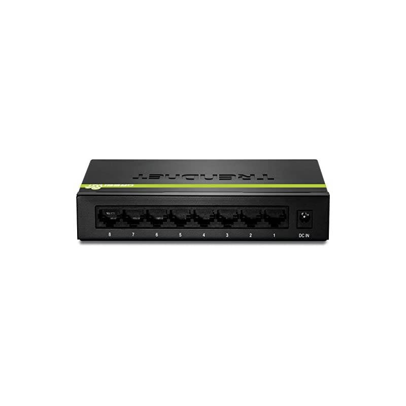 8Port Unmanaged Gigabit GREENnet Desktop Metal Switch Ethernet Splitter Fanless16Gbps Switching Capacity Plug Play Lifetime Protection TEGS80GBlack