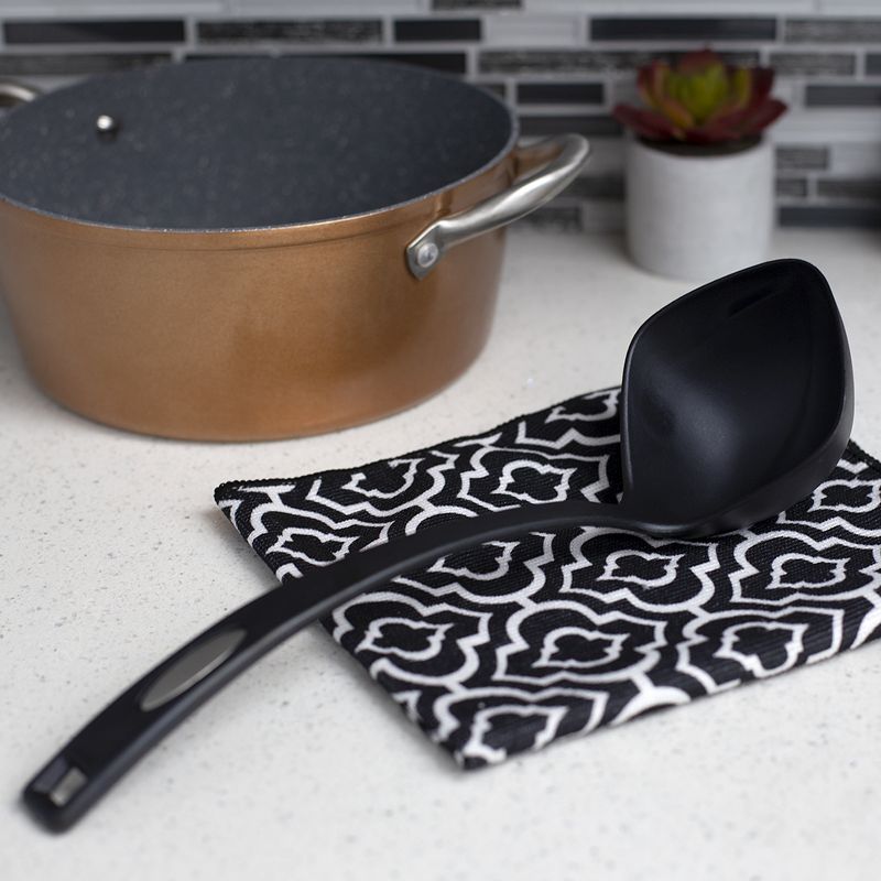 Home Basics Nylon Non-Stick Ladle, Black
